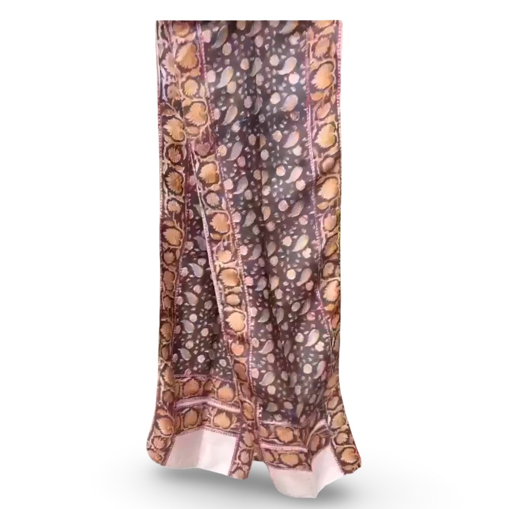 SILK SCARF Indian Block Print, Skinny Scarf, Beautiful